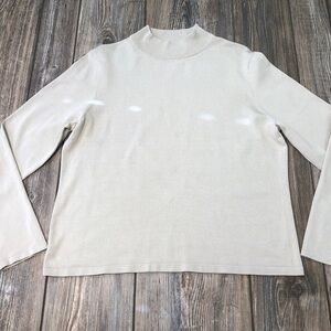 Vtg Pendleton Tan Turtleneck Silk Sweater Large